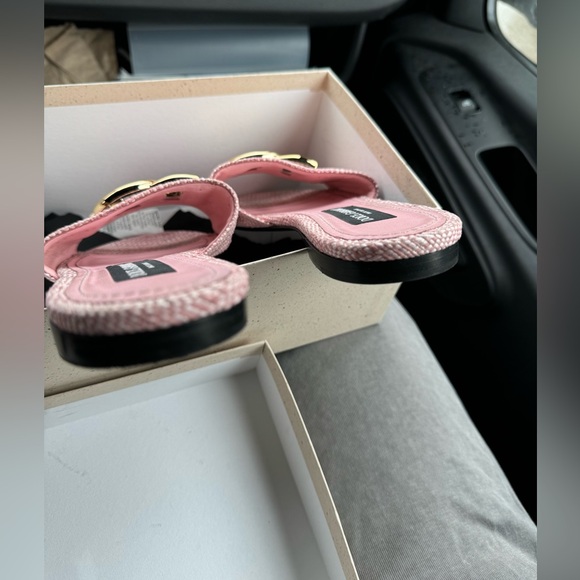 D&G DG Dolce & Gabbana pink ciabatta flat tela rafia light pink size 40 - Picture 4 of 8